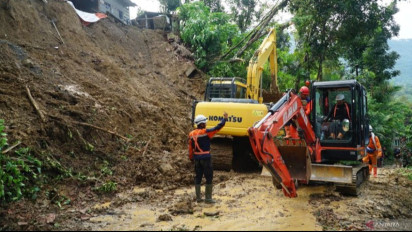 SAR Gabungan Sempat Kesulitan Tembus Titik Utama Longsor Trenggalek