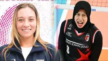 Rekrutan terbaru Pink Spiders, Rebecca Latham (kiri) dan Megawati Hangestri (kanan).