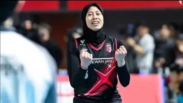 Megawati Hangestri saat masih berseragam Red Sparks.