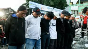 Belasan anak buah Hercules ormas GRIB Jaya yang duduki lahan BMKG diciduk polisi, Sabtu (24/5).