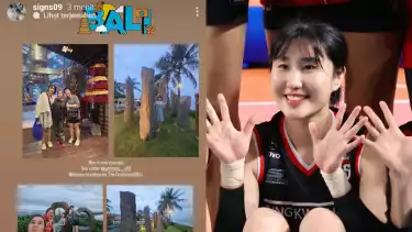 Yeum Hye-seon kapten Red Sparks sedang liburan di Bali.