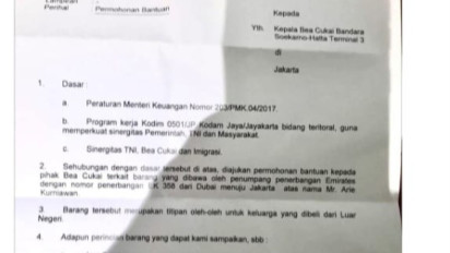 Viral Dandim Jakarta Pusat Surati Bea Cukai Bandara Soetta untuk Loloskan Barang Penumpang, Kapendam Jaya Akui Beri Bantuan untuk....