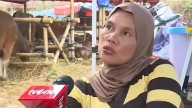 Pedagang hewan kurban di lahan BMKG yang dikuasai GRIB Jaya