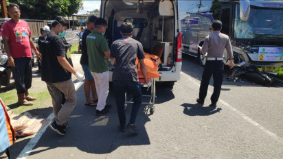 Pemotor Tewas Usai Tabrakan dengan Bus Rombongan Family Gathering Pengadilan Tinggi Jawa Tengah