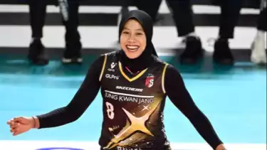 Megawati Hangestri berseragam Red Sparks.