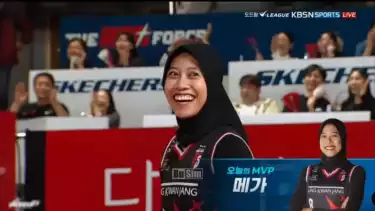 Megawati Hangestri jadi MVP pertandingan dalam Liga Voli Korea.