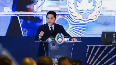 Ketua Umum PSSI, Erick Thohir di Kongres