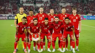 Skuad Timnas Indonesia saat menghadapi China di Stadion Gelora Bung Karno (GBK), Jakarta, Kamis (5/6/2025)
