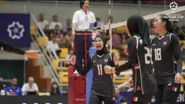 Ersandrina Devega saat beraksi bersama Timnas Voli Putri Indonesia di AVC Nations Cup 2025.