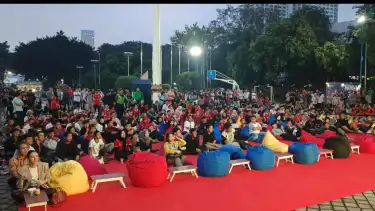 Semarak nobar Timnas Indonesia vs Jepang di Kemenpora