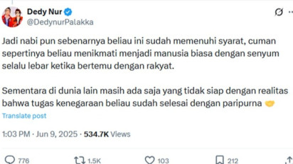 Kader PSI Sebut Jokowi Sudah Memenuhi Syarat Jadi Nabi tapi Lebih Menikmati Jadi Manusia Biasa, Menurutnya Itu Realitas