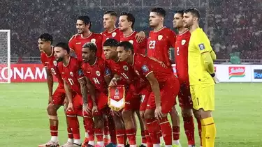 Skuad Timnas Indonesia saat hadapi Jepang