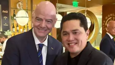 Presiden FIFA Gianni Infantino dan Erick Thohir