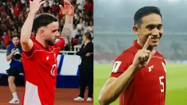 Dua bek Timnas Indonesia, Calvin Verdonk dan Rizky Ridho