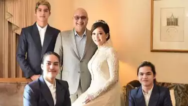 Irwan Mussry dan Maia Estianty pose bareng Al Ghazali, El Rumi, dan Dul Jaelani