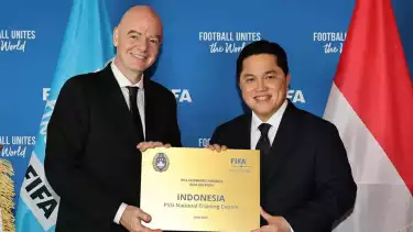Presiden FIFA Gianni Infantino dan Ketum PSSI Erick Thohir