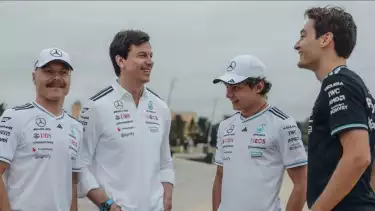Valterri Bottas, Toto Wolff, Kimi Antonelli, George Russell