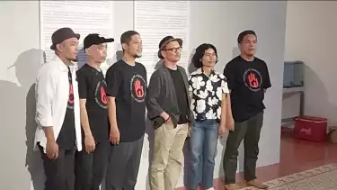 Suasana pameran seni rupa bertajuk Pertemuan di Jogja Galerry Kota Yogyakarta.