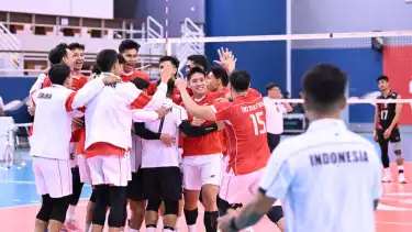 Skuad Timnas Voli putra Indonesia di AVC Nations Cup 2025