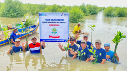 2000 Mangrove Pertamina Lestarikan Ekosistem Nelayan Berkelanjutan di Ujung Pangkah, Gresik