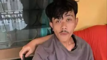 Pelaku penganiayaan terhadap ibu kandung di Bekasi, Jawa Barat.