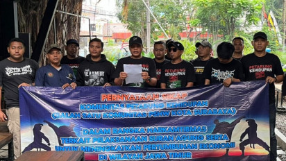 Menjelang Suran Agung, Komunitas PSHW Surabaya Deklarasi Jaga Kamtibmas Jatim