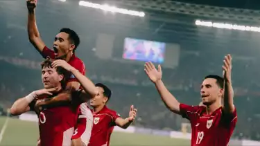 Timnas Indonesia saat lawan China