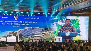 Presiden Prabowo Subianto alam peresmian Kawasan Ekonomi Khusus (KEK) Kesehatan Sanur dan Bali International Hospital (BIH) Rabu (25/6/2025).
