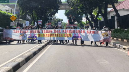 Geruduk Gedung Kejagung, Massa Laporkan Mafia Tanah dan Perkebunan Sawit di OKU