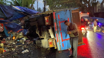Polres Cianjur: Empat Orang Luka Berat Dihantam Truk Alami Rem Blong