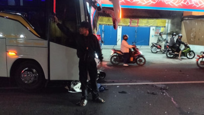Kecelakaan Maut Bus dan 2 Motor di Jalan Imogiri Timur, Seorang Anggota Polres Bantul meninggal di Lokasi