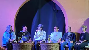 Acara konferensi pers Prambanan Jazz Festival, di Yogyakarta, Kamis (3/7/2025).