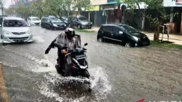 Ilustrasi banjir akibat hujan deras.