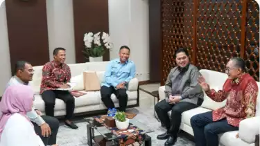 Wali Kota Depok, Supian Suri bertemu Ketum PSSI Erick Thohir