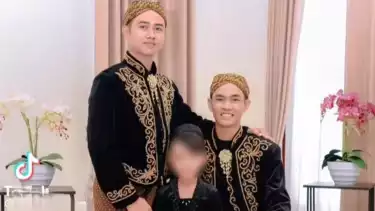 Viral Pasangan Sejenis Chiko dan Wiran Gelar Foto Pernikahan Adat Jawa, Netizen Murka Soroti Nasib Anak