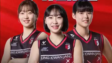 Tiga pemain Red Sparks, Shin Eun-ji, Gwak Seon-ok dan Jeon Da-bin tampil di Kejuaraan Dunia Voli U-21 2025