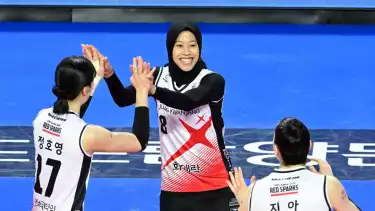 Megawati Hangestri saat berseragam Red Sparks