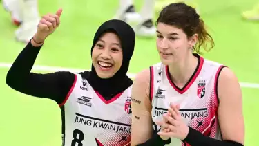 Megawati Hangestri saat masih berseragam Red Sparks