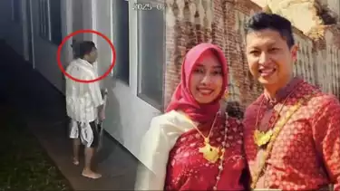 Kolase Diplomat Muda Arya Daru Pangayunan dan istri serta penjaga indekos