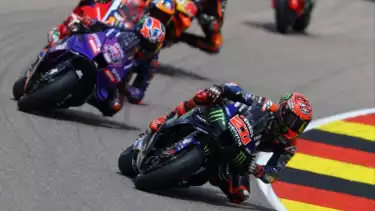 Pembalap Monster Energy Yamaha, Fabio Quartararo di MotoGP Jerman 2025