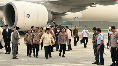 Penampakan Prabowo Pulang Disambut Gibran dan Jajaran Menteri di Halim Usai Lawatan ke Berbagai Negara
