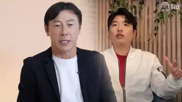 Kolase foto mantan Pelatih Timnas Indonesia Shin Tae-yong dan penerjemahnya Jeong Seok-seo atau Jeje