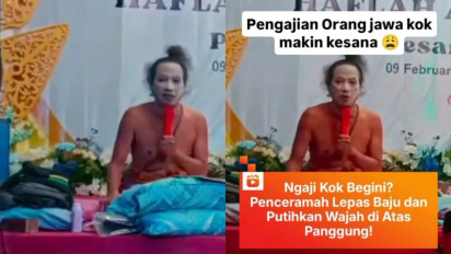 Geram, Netizen Kecam Seorang Ustaz Lepas Baju saat Ceramah di Pondok Pesantren: Sesat oh Tersesat