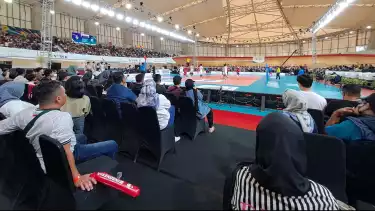 Suasana Jakarta International Velodrome pada hari keempat SEA V League 2025