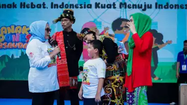 Peringatan Hari Anak Nasional bersama masyarakat yang dilaksanakan di area CFD jl. Imam Bonjol, Jakarta, Minggu (20/07/2025)