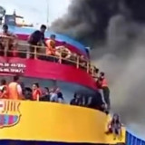 KM Barcelona 5 Terbakar di Perairan Minahasa Utara, Satu Korban Tewas Dievakuasi ke Pulau Gangga II