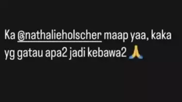 Instagram Story DJ Panda yang meminta maaf kepada Nathalie Holscher
