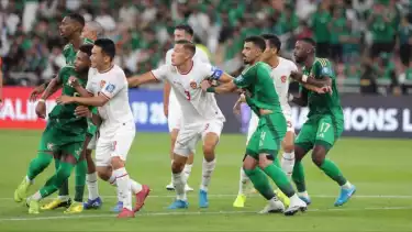 Timnas Indonesia saat lawan Arab Saudi