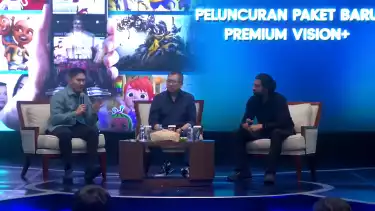 Executive Chairman MNC Group Hary Tanoesoedibjo dalam peluncuran Paket Baru Premium Vision+.