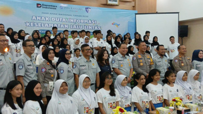 Peringati Hari Anak Nasional, Jasa Raharja Ajak Ratusan Pelajar Sosialisasikan Tertib Lalu Lintas